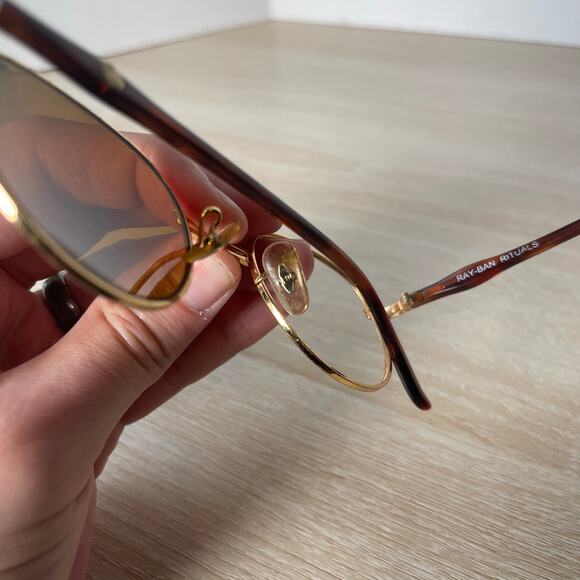 Vintage B&L Ray-Ban Rituals W2546 Sunglasses FRAMES ONLY Gold Tortoise - Picture 4 of 11